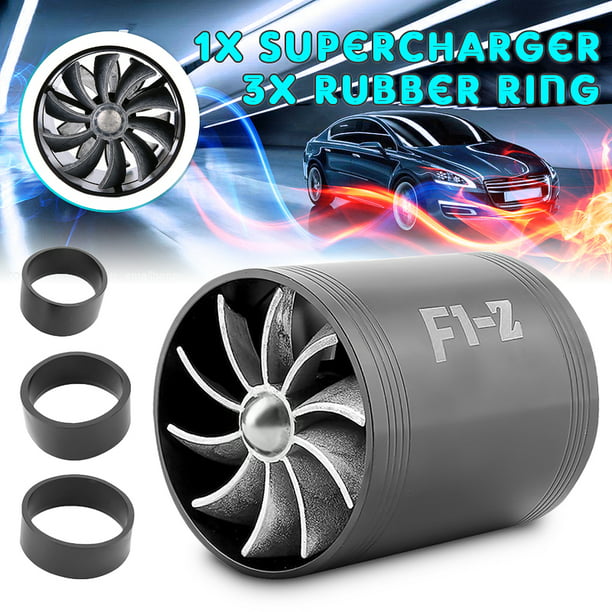 black Suuonee Air Intake Turbo Car Air Intake Turbonator Dual Fan Turbine Super Charger Gas Fuel Saver Turbo 